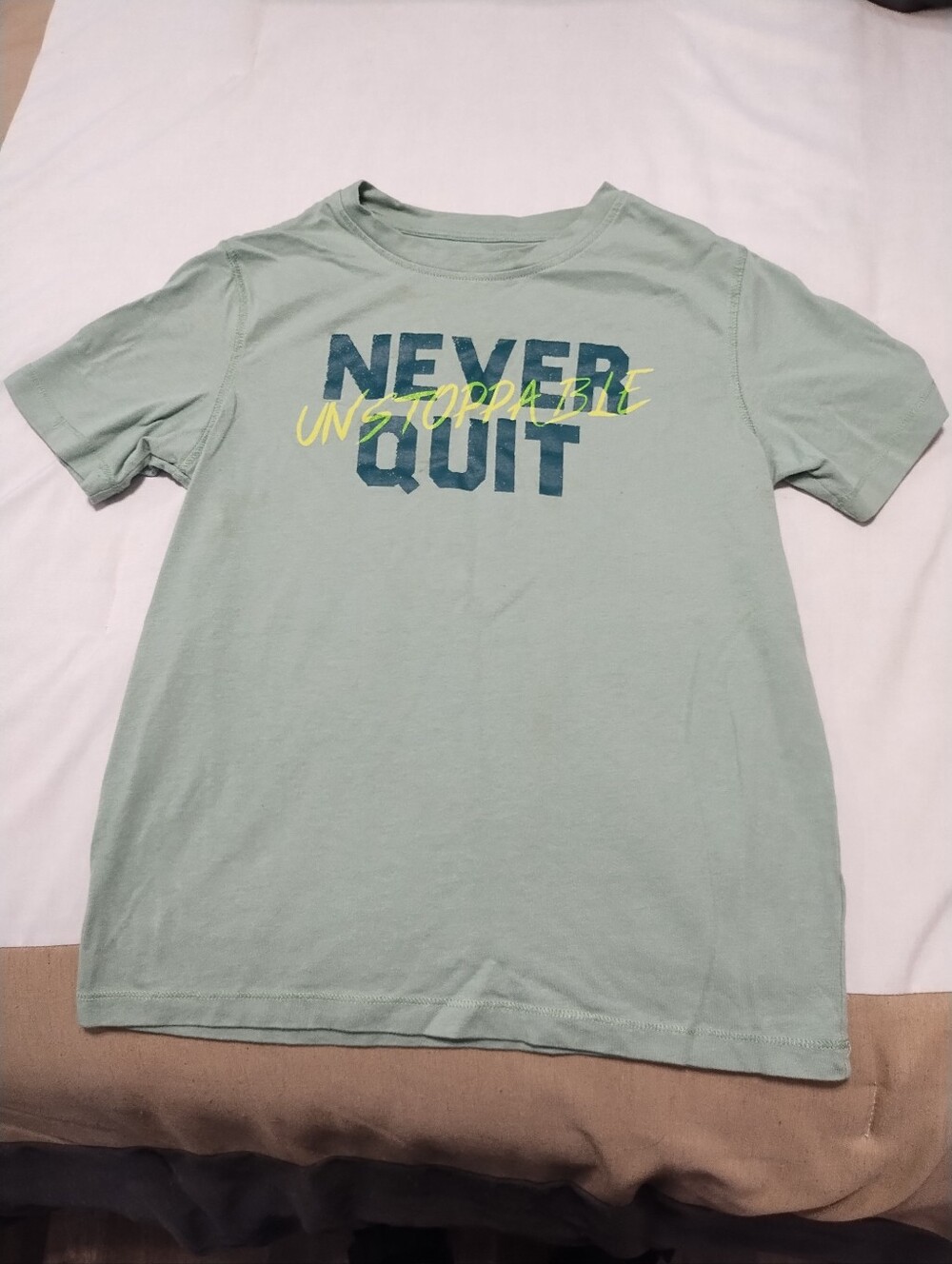 5/$25 Boy's MTA Sport Sage Green 'Never Quit' Graphic Tee